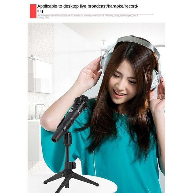 Marshal- Stand Mic/ Tiang Mic Pendek Gratis Holder Jepit Mic