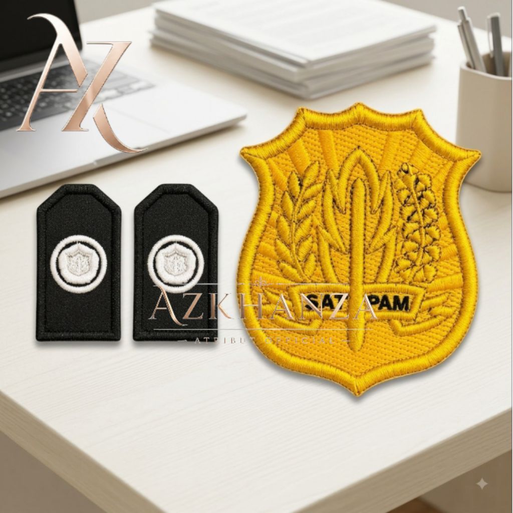 ATRIBUT SATPAM PDL POLRI TERLENGKAP PREMIUM LUXURY - PDL PIN SATPAM - PDL WING SATPAM - PDL KEWENANG