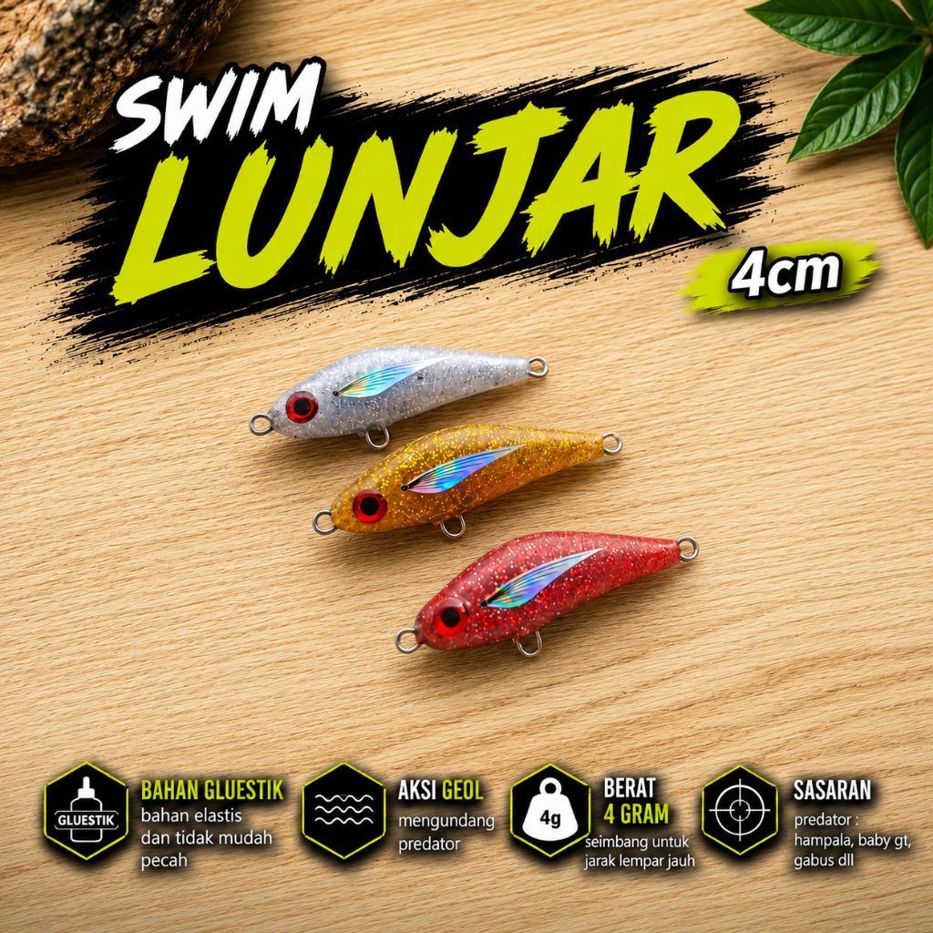 Lure Casting Lure Swimbait Lure hampala Swimmer LUNJAR 4cm
