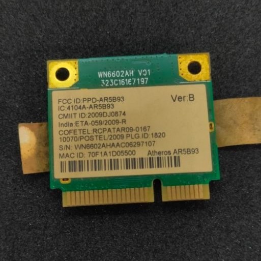 WiFi Card Bekas Copotan Laptop Acer Aspire 4741