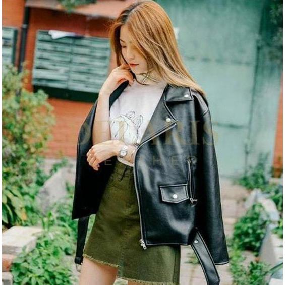 Wearwear- Delaris Jaket Kulit Sintetis Nita Ramones Hitam