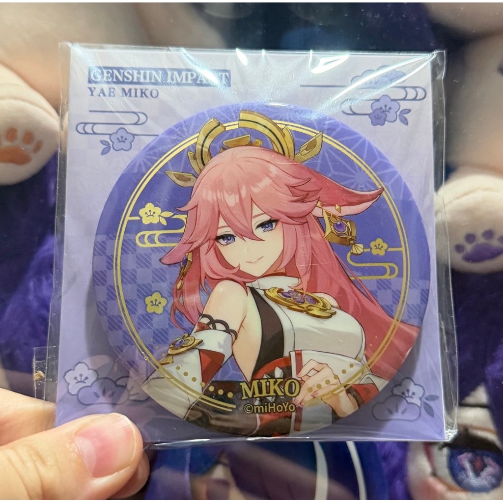 Official merch Yae Miko Inazuma theme series can badge Genshin Impact pin hoyo game anime mihoyo hoy