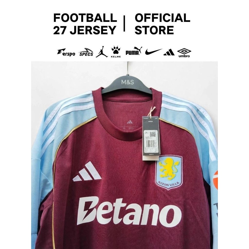 JERSEY ASTON VILLA HOME 24/25 LONV SLEVEE ORIGINAL