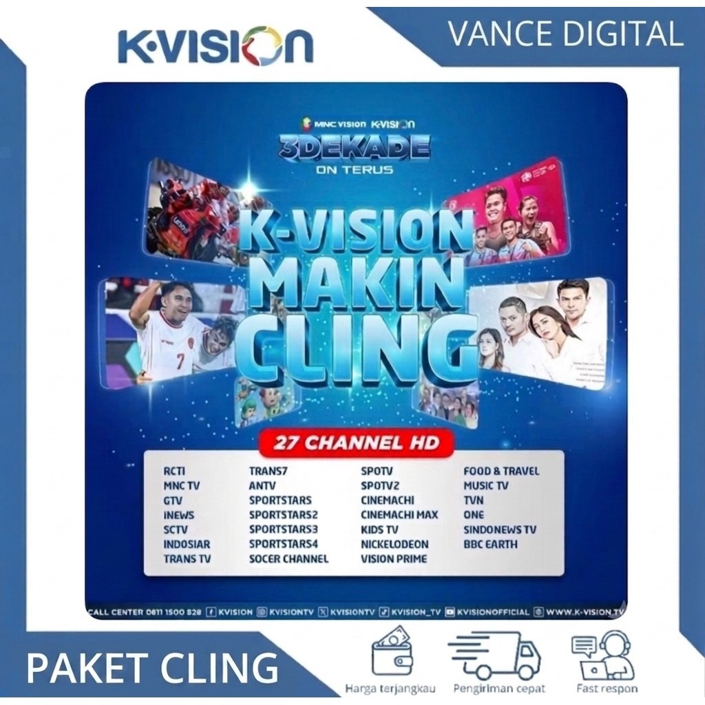 Paket Cling MNC Grup KVision Paket Tv Nasional K-Vision promo