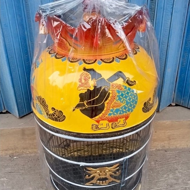 sangkar burung perkutut fiber kreto ruji bambu