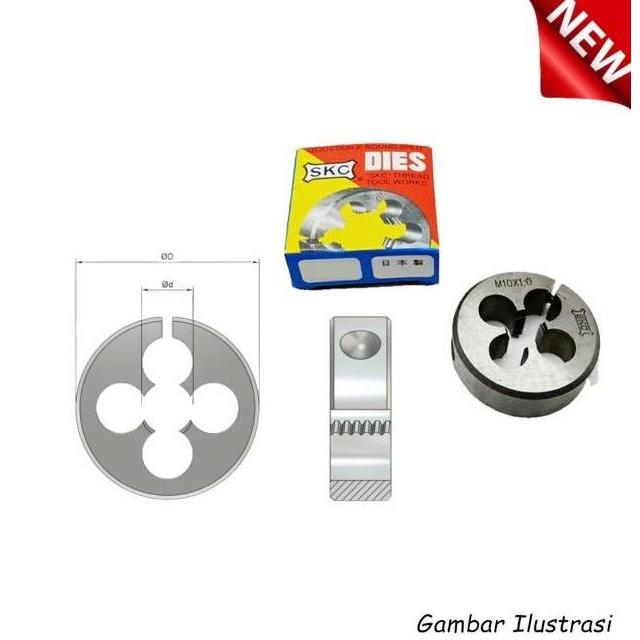 TJANMON Snei M8 X 1.25 Round Die Snay Drat Ulir Baut M8X1.25 Senai Sney Dies