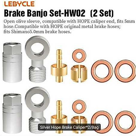 Foto Lebycle Banjo Olive Connector Caliper Rem Hydraulic For Hope Tech X2 V4 M4 Banjo Rem Hidrolik Sepeda