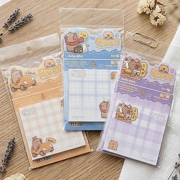 STICKY NOTE CAPYBARA – MEMO NOTE ESTETIK KAWAII