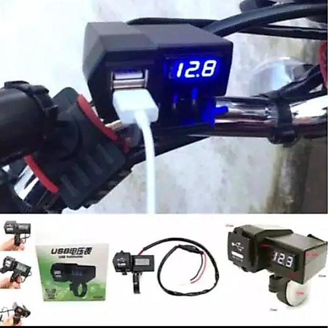 CASAN HP CHARGER USB DI STANG MOTOR/CASAN HP USB+VOLT METER NMAX