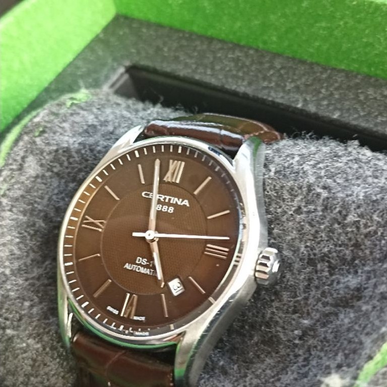 DRESS watch pria swiss original jam tangan Certina coklat brown dial 39mm rapi apik