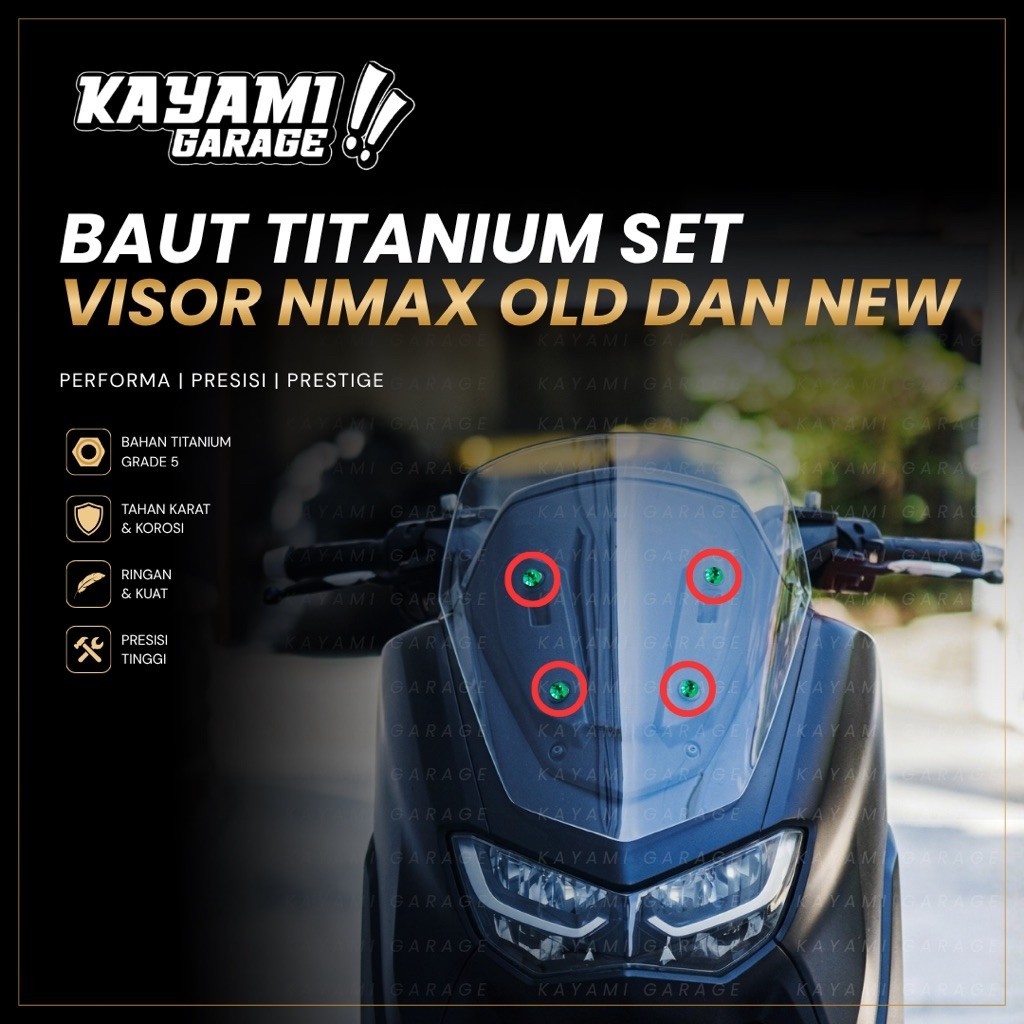 Baut Titanium set visor nmax old dan new