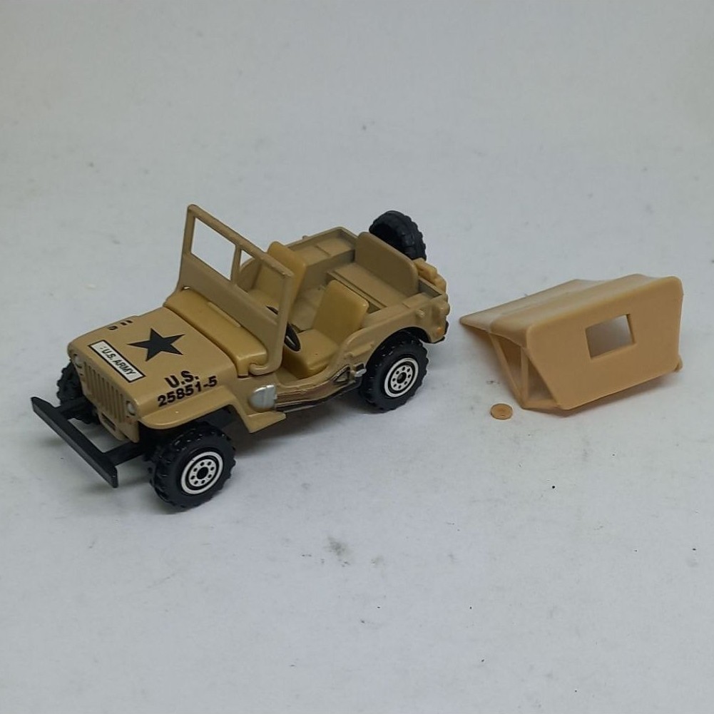 realtoy jeep willys military action city loose diecast (t)