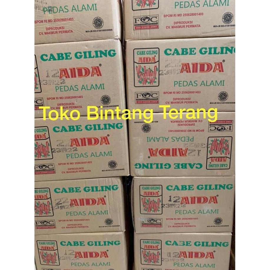 BUBUK CABAI CABE GILING HALUS PEDAS AIDA 1 DUS KARTON 250 GR X 36 BKS