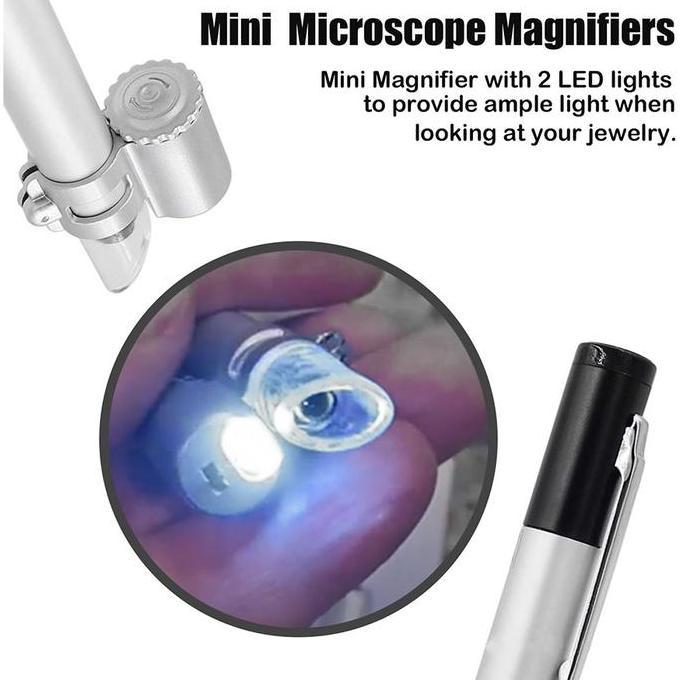 PENA MIKROSKOP LED 50X AL23 SM / MICROSCOPE PORTABLE LAMPU SAKU MINI / TEKSTIL PERCETAKAN KAIN PERHI