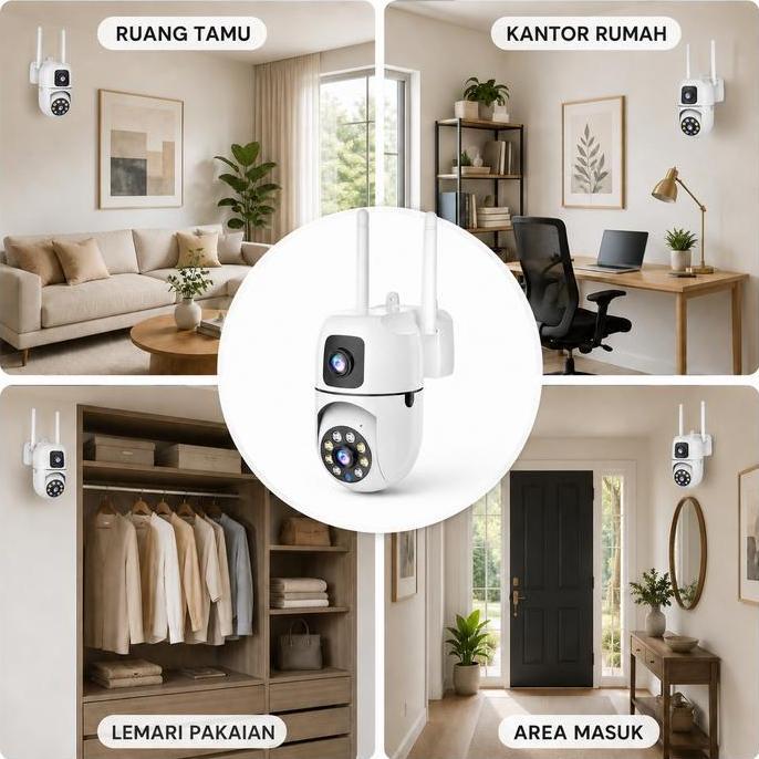 Promo SSQ33-Q33 AJCloud Kamera Keamanan cctv bisa ngomong darihp PTZ LensaGandaLuar Ruangan -HD 1080