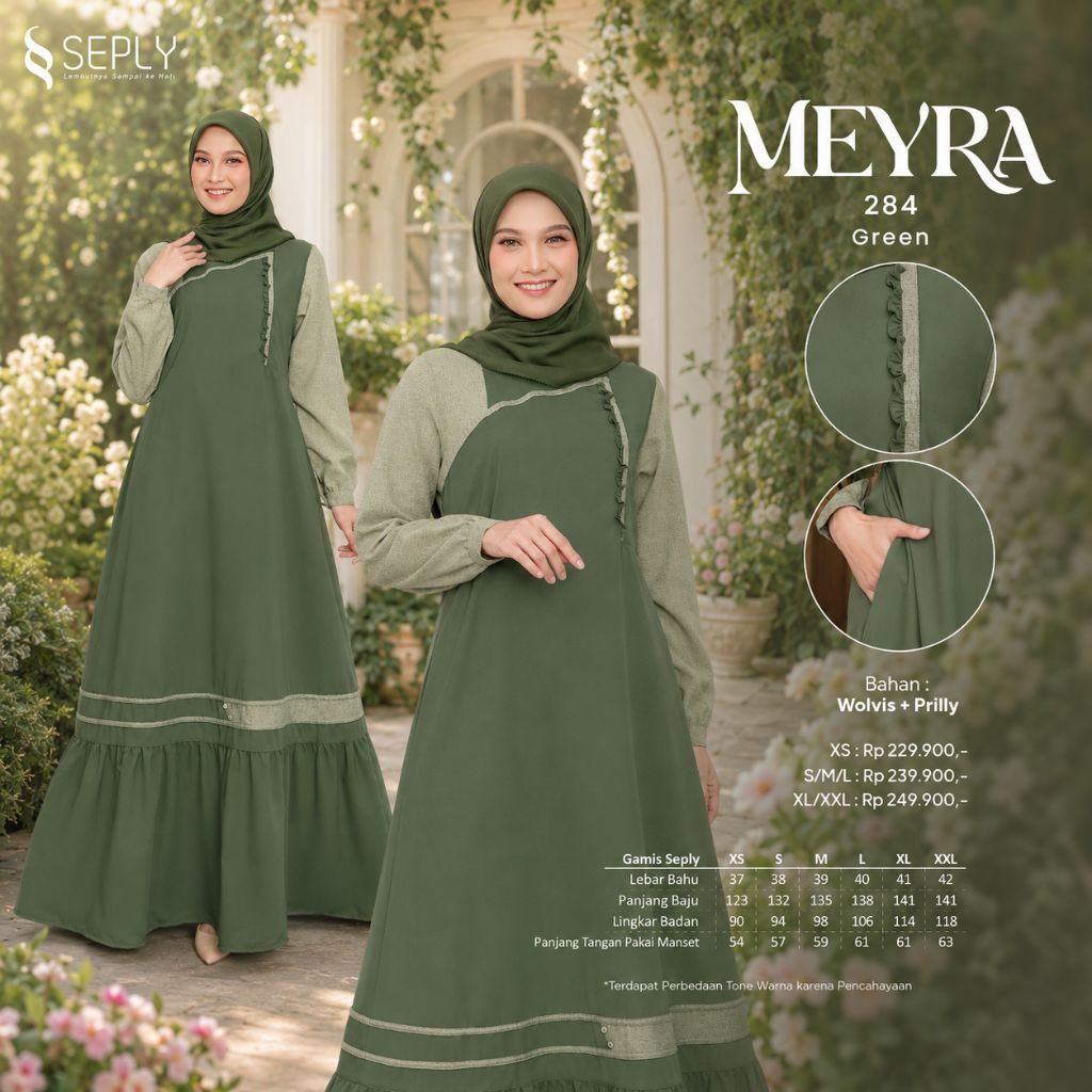Seply Gamis Dewasa Daily Meyra 284 Green Busana Muslim Wanita