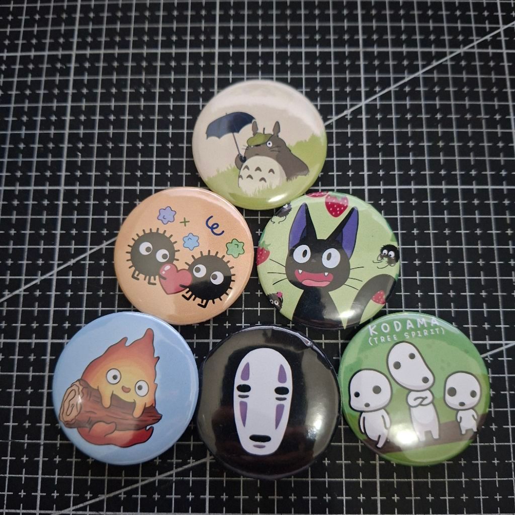 PIN BADGE | PIN BUTTON STUDIO GHIBLI | SIZE 44 mm | LUCU MURAH