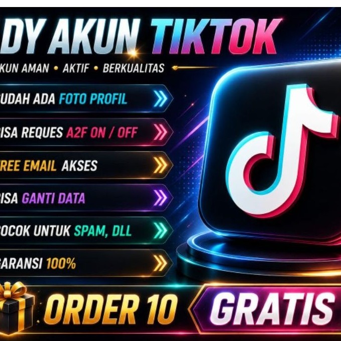 Akun Tiktok Fresh a2f siap pakai, spam,olshop dll