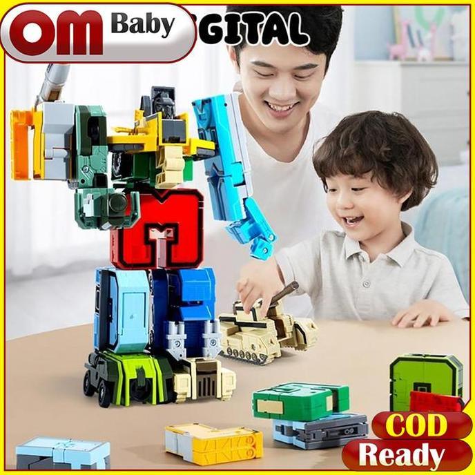 Mainan Anak Robot Transformer Robot Angka Number 15in1 / mainan robot angka bongkar pasang jadi robo
