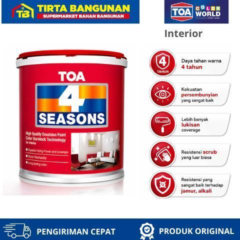 TOA CAT TEMBOK 4 SEASONS CAT TEMBOK DAYA TAHAN WARNA 4 TAHUN TAHAN TERHADAP JAMUR 5 KG