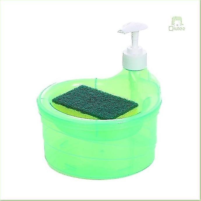 Promo MEIMEI Tempat Sabun Cuci Piring + Spons / Wadah Sunlight Model Bulat / Dispenser Botol Soap Pu