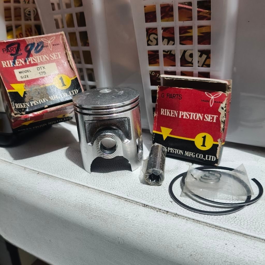 Piston Kit Set Yamaha DT175 DTX OS 100 Riken Vintage Japan Original NOS Rare