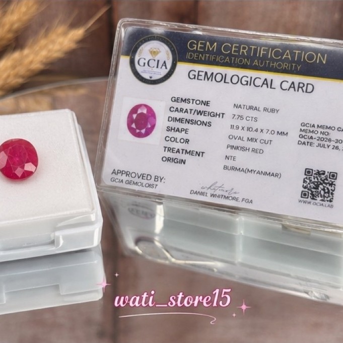 NATURAL BATU PERMATA RUBY BURMA MYANMAR PINKISH RED