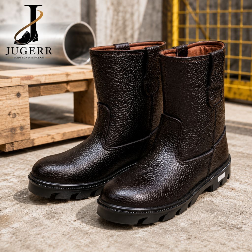 JUGERR Safety Boots Pria Kulit Premium – Sepatu Kerja Sol Anti Slip