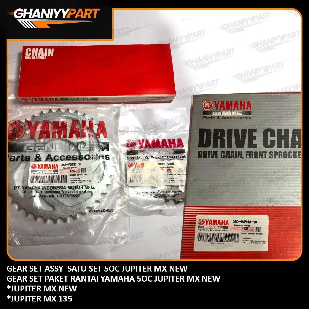 SATU SET GEAR SET JUPITER MX NEW 50C PAKET GEAR SET JUPITER MX 135 MX NEW KOPLING MX NEW NON KOPLING