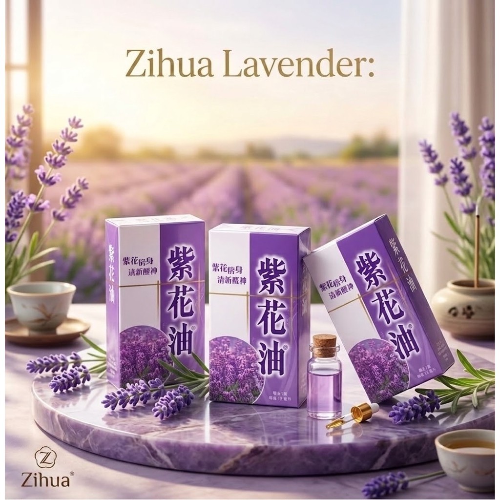 ZIHUA Embrocation Oil / Zi Hua Yu Minyak Angin Lavender - Hongkong Bestseller Oil