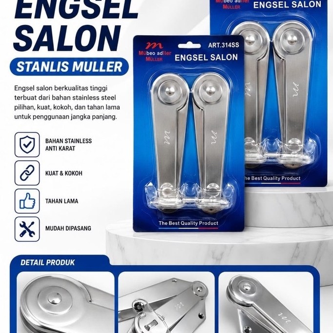 MULLER Engsel Salon Stainless Steel Muller sikutan Jendela 9 inch