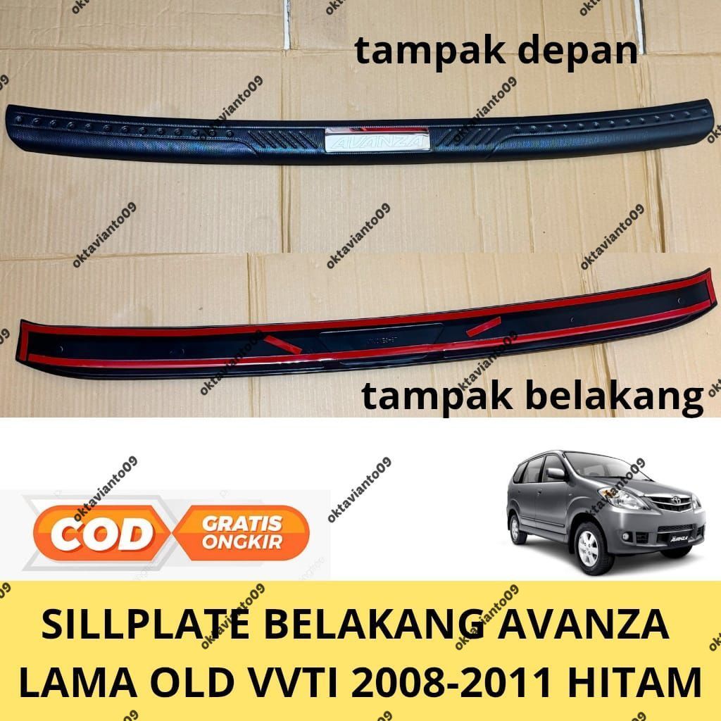 sillplate belakang new avanza lama vvti 2004 2005 2006 2007 2008 2009 2010 2011 hitam emboss