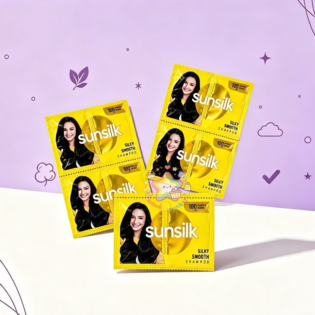 shampo sunsilk kuning - shampo sachet rencengan sunsilk kuning silk smooth