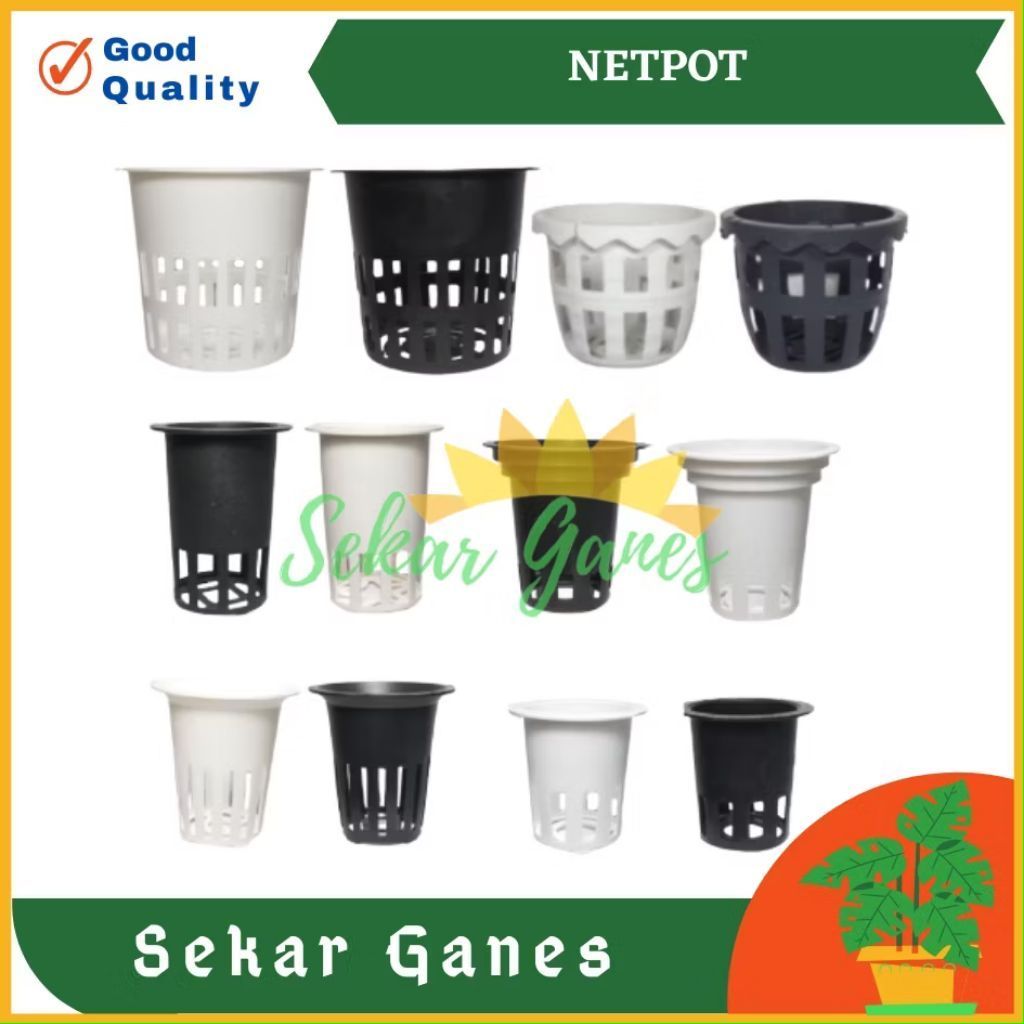 TERMURAH Netpot 5 7 6 8 10 Hitam Putih Netpot Hidroponik 5cm 6cm 7cm Netpot