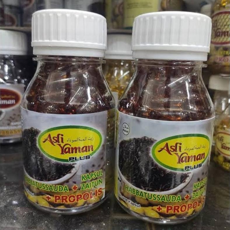 Habbatussauda Asli Yaman Original 3in1 Extra Propolis Zaitun Oil 3 in 1 200 kapsul