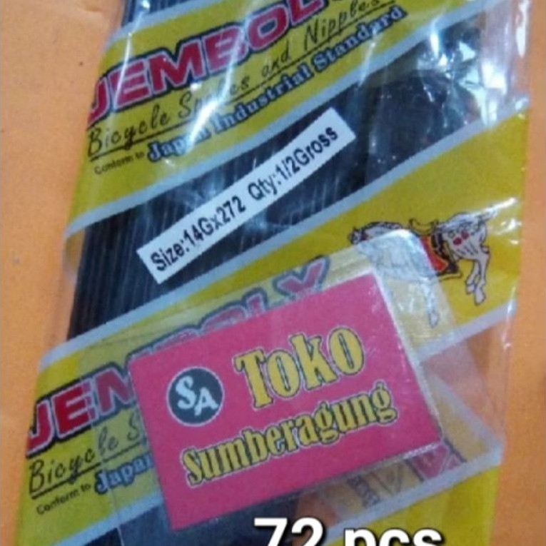 Ruji jari2 spoke sepeda MTB 27.5 (14Gx272) hitam ruji 272 ruji 275 Ruji jari2 sepeda mtb federal uku