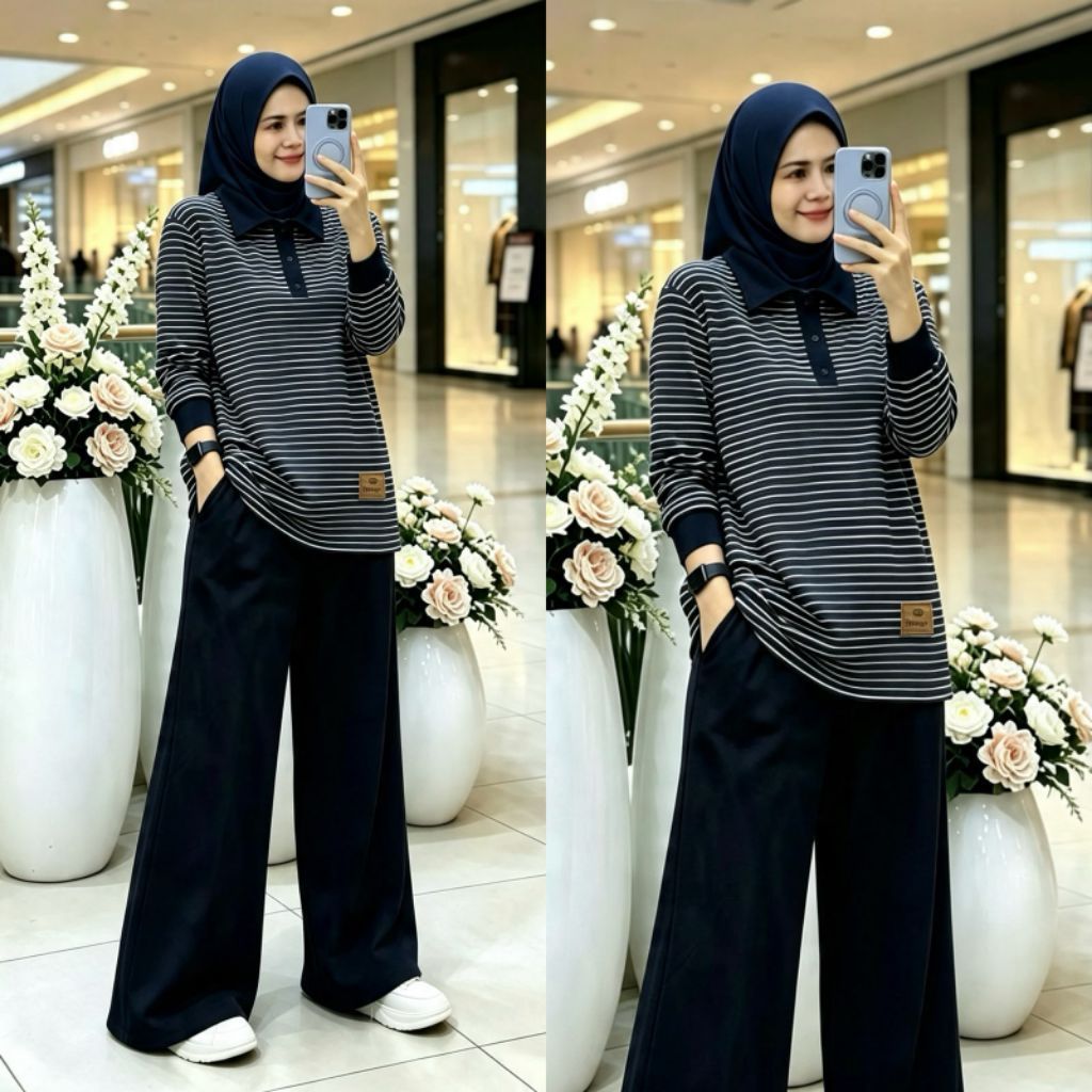 OneSet Avilia / One Set Celana Kulot Knit / COD