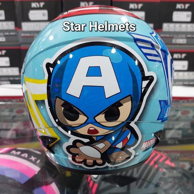 Helm Anak Mds R3 Junior Captain America 3 Blue Pastel
