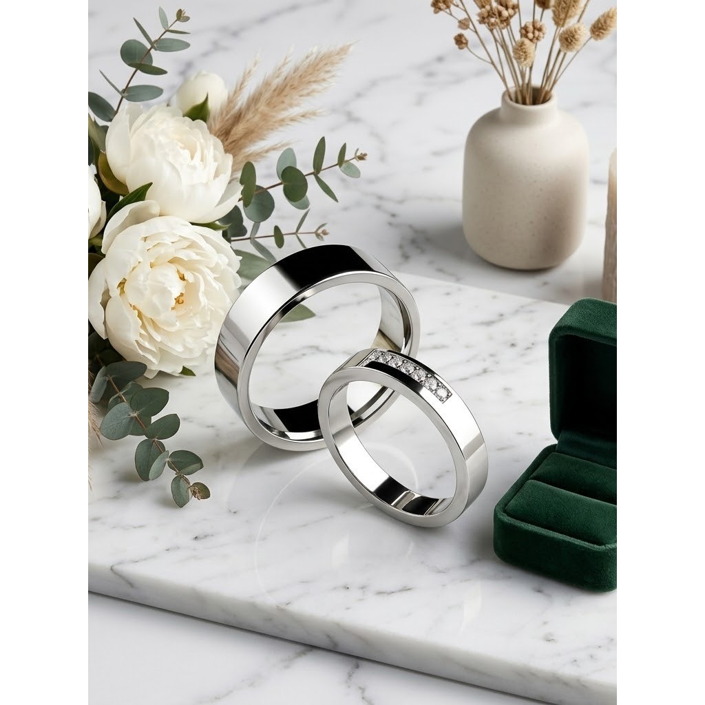 SwP Cincin terbaru 2025 cincin paladium pria cincin nikah wanita