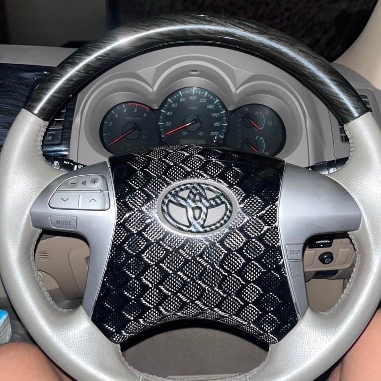 Cover tempel airbag stir fortuner vnt/innova 2kd carbon kevlar