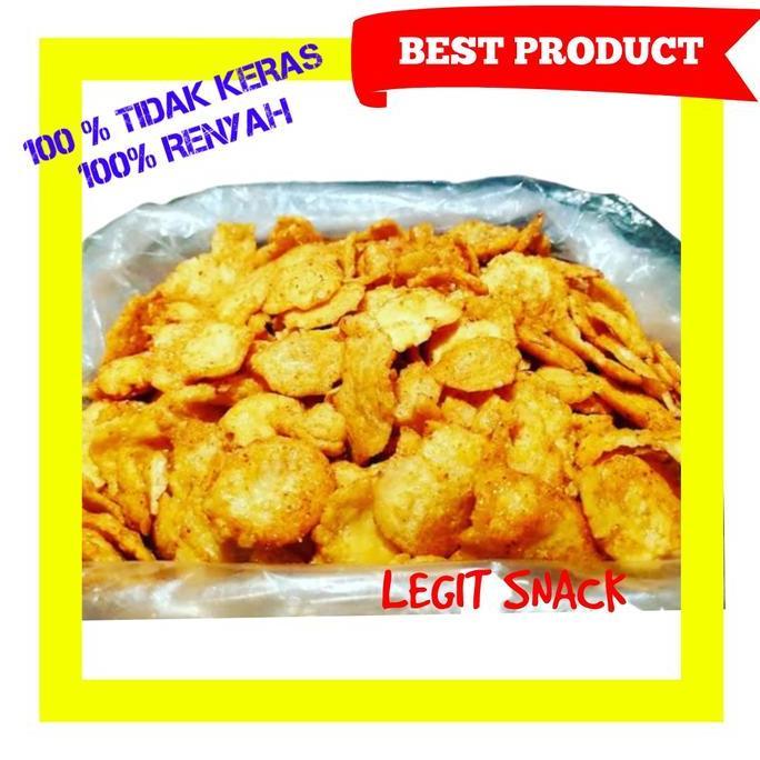 Krispy- 500Gr Emping Manis Tipis / Kripik Belinjo Matang / Keripik Emping Mini Kecil