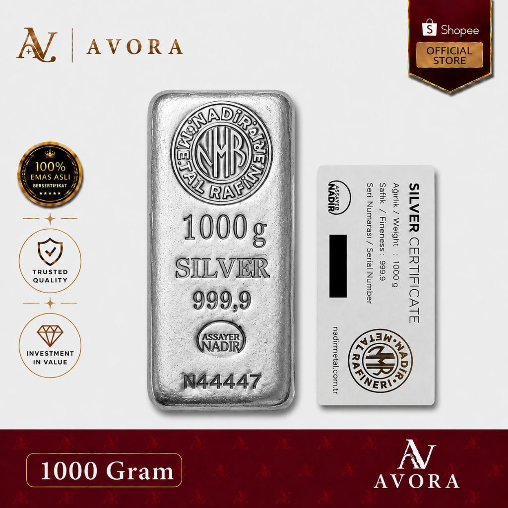 Avora Silver Perak Logam Mulia Nadir LM 1000 Gram Tahun 2026