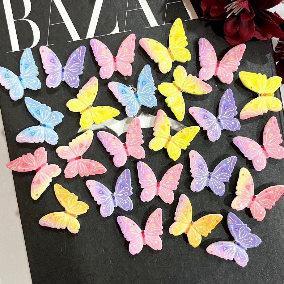 clay/resin butterfly isi 100 pcs