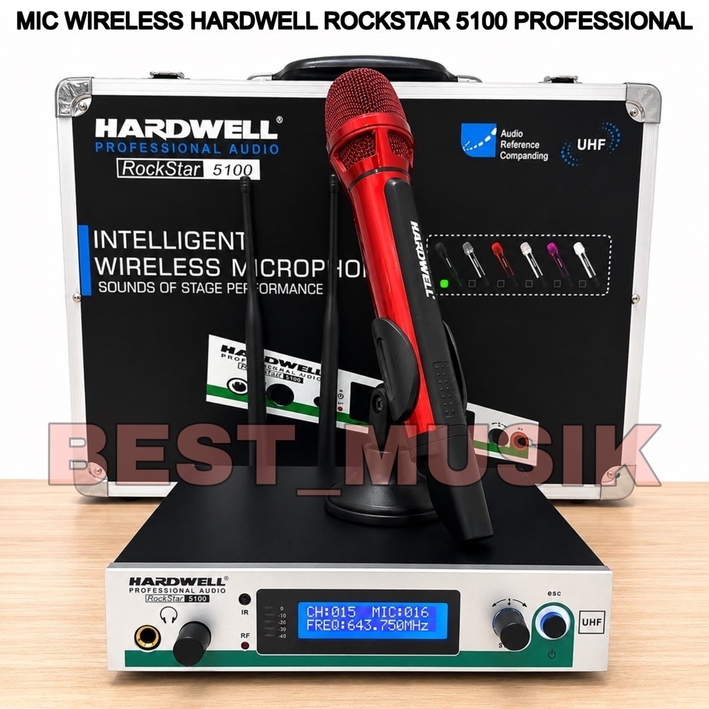 Mic wireless hardwell rockstar 5100 original free koper Single mic hardwell ROCKSTAR5100 RED