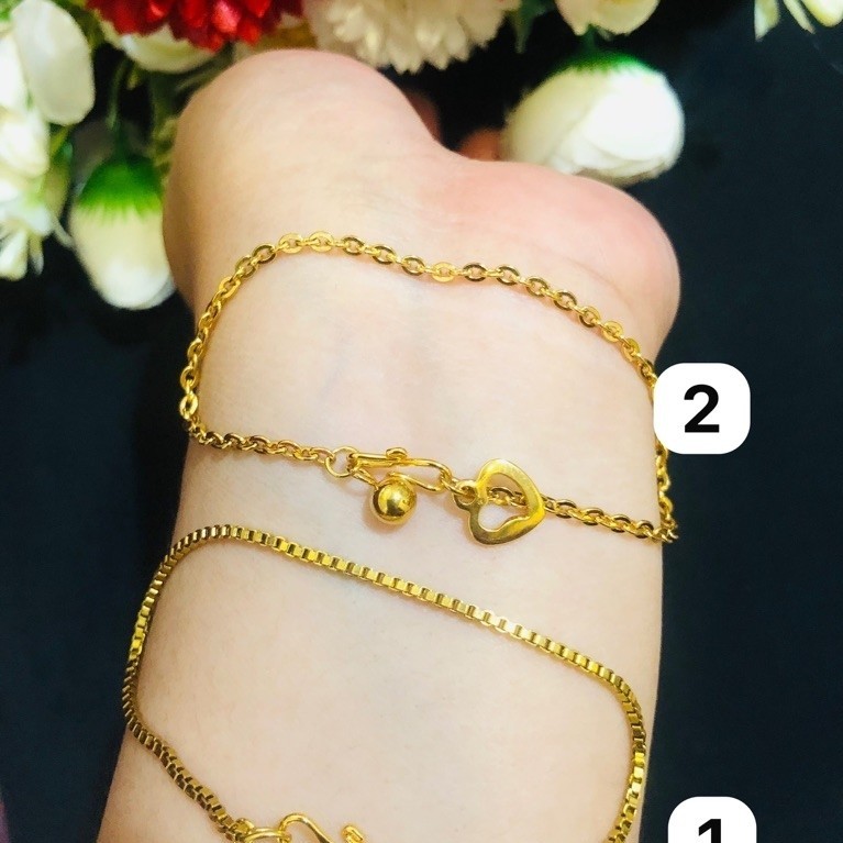 Gelang titanium motip mas awer