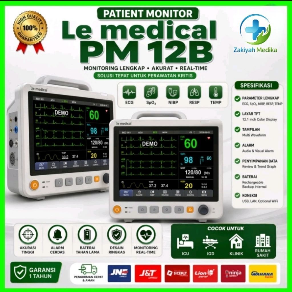 Patient Monitor Le Medical | Patient Monitor PM 12B | Patient Monitor AKL | Pasien Monitor ICU  | Al