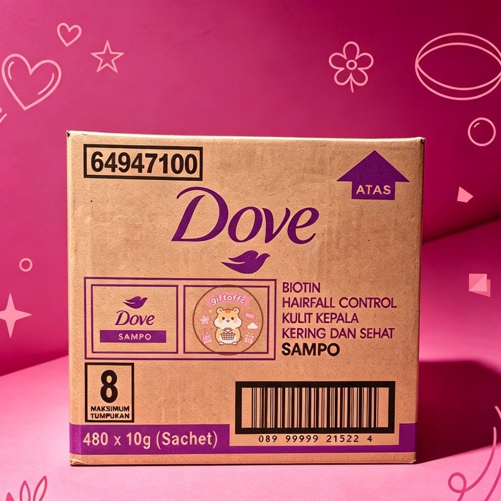 [ 1 KARTON ] SHAMPO DOVE UNGU  / SHAMPO DOVE UNGU / DOVE HIJAU  SACHET / SHAMPO DOVE BIOTIN HAIRFALL