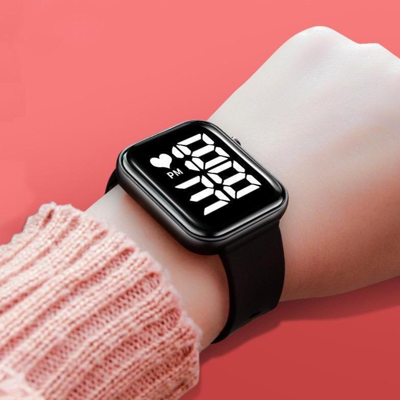 OFFICIAL PA Jam Tangan LED Digital Rubber Electronic Fashion Pria Wanita Anak Remaja Premium JF073 K