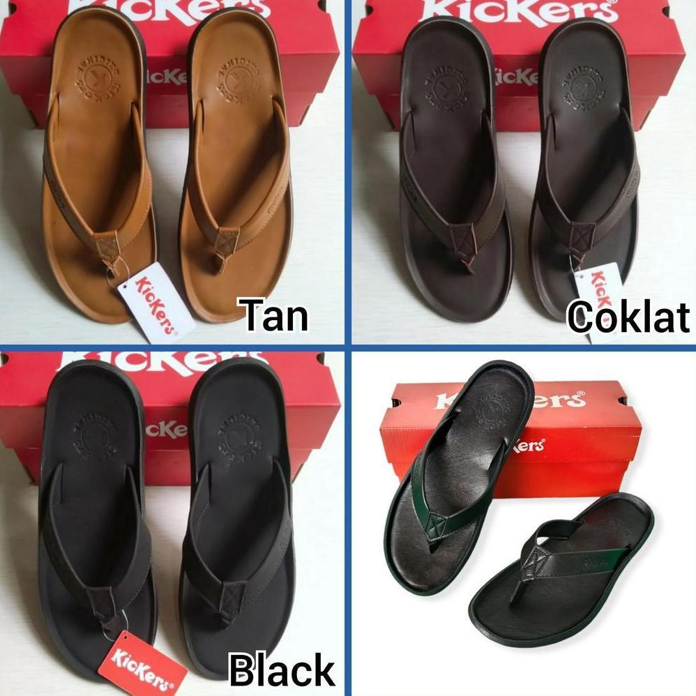 hemat sandal kickers pria - sandal jepit kickers kulit - sandal japit pria kickers original kulit as