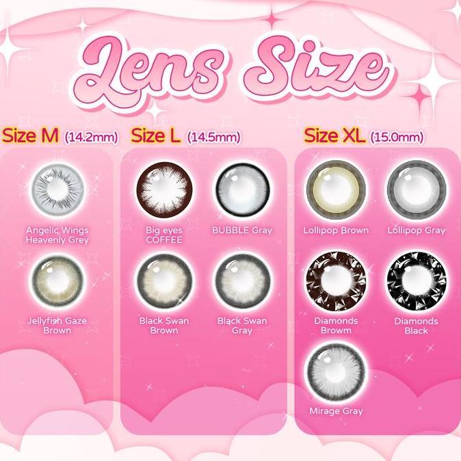 Eyekit- [Minus 0.00S/D~4.00]Uyaai Softlens Diamonds /Lollipop Brown Black Lensa 15.0 Mm B Eyes Lens 